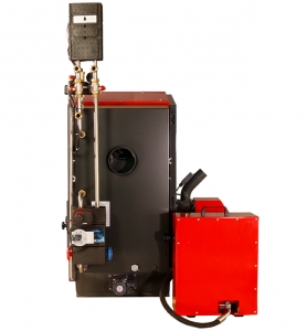 ATMOS Pellet Compactkessel mit Verrohrungssystem