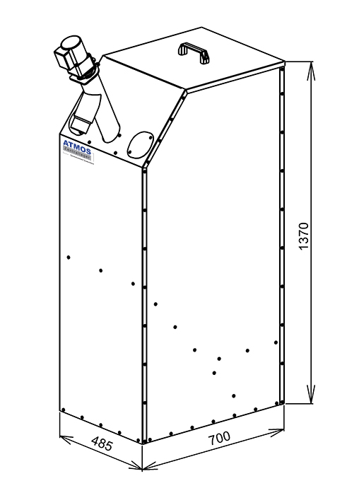 Platzsparsilo 300 Liter Zeichnung mit Maße